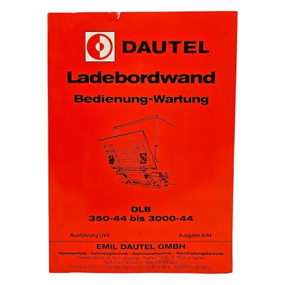 Dautel DLB 350 - 3000-44 Ladebordwand Bedienung Betriebsanleitung Wartung 1994