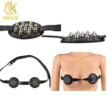Breast Leather Bondage Harness Strap Women Alluring Bra Nipple Clamp Accessory
