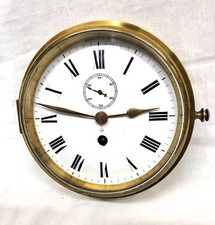 Antike Schiffe Marine Schott Schott Messinggehäuse Schiffsuhr EMAILLE ZIFFERBLATT