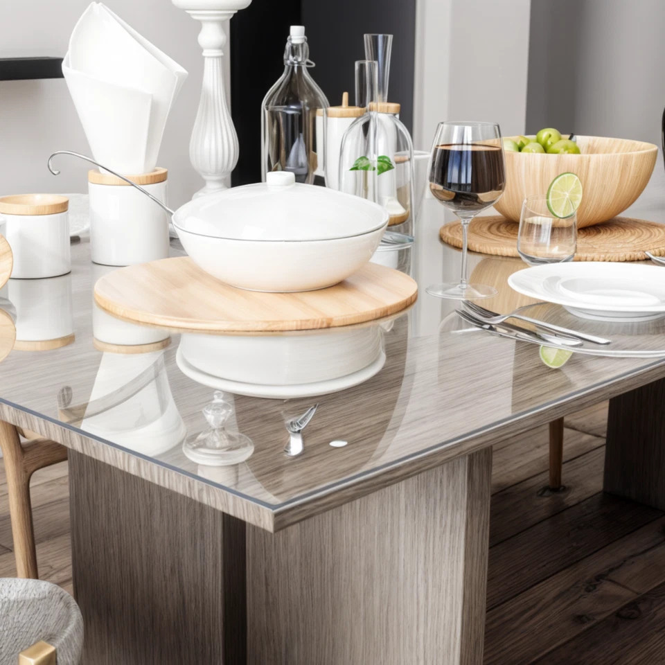 Tischfolie 2mm Transparent Klar Tischdecke Tischschutz Tischmatte Abwaschbar PVC - Bild 4 von 4