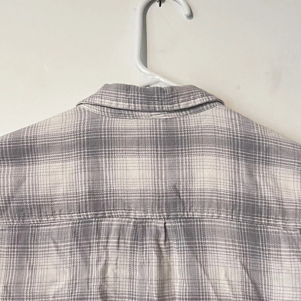 Gap Girls Kids Flannel Shirt Size XL (12) Grey Plaid Long Sleeve Viscose - Image 4 of 4