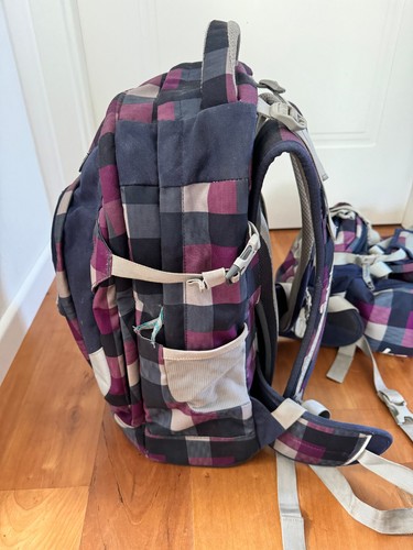 Satch Pack Schulrucksack + Sporttasche karo Lila/Blau ergonomisch Rucksack - Bild 4 von 12
