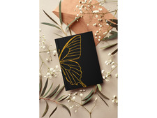 Gold Butterfly Hardcover Lined Journal  Butterfly Spring Themed Notebook