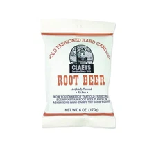 (5) Bags Claey's Root Beer Old Fashioned Sanded Hard Candy Bag Free Shipping