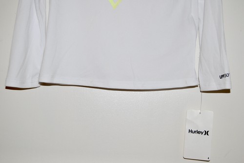 NWT Hurley Little Girls White Long Sleeve Rainbow Heart Logo Rash Guard sz 4 - Picture 5 of 10