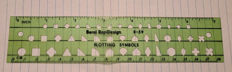 NEW Berol Rapidesign Template - Plotting Symbols - R-59 discontinued