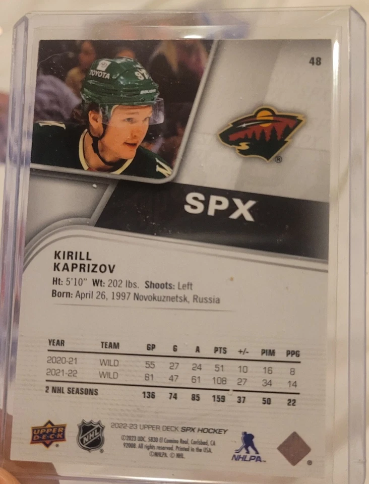 2022-23 SPx - #48 Kirill Kaprizov /299 - Image 2 of 2