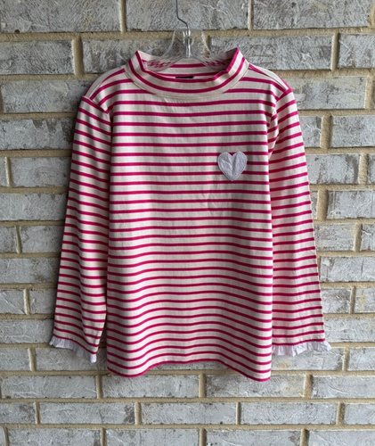 Talbots Long Sleeve Turtleneck Cotton Stripe Knit Blouse Women's Size L