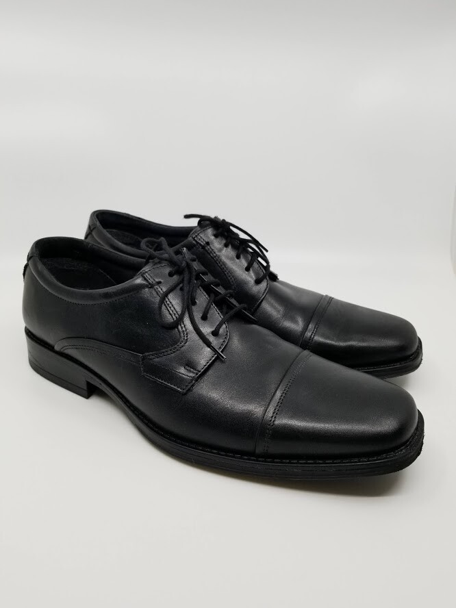 ALFANI Mens Dress Shoes - Cape Cap Toe Lace-up Black Leather  display picture 2
