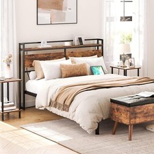 Headboard Queen Size Headboard with 2 Outlets and 4 USB Ports Adjustable Height