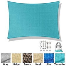 20'x20' Sun Shade Sail w/ Cable UV Block Backyard Deck Garden Pool Cover Outdoor