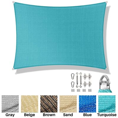 20'x20' Sun Shade Sail w/ Cable UV Block Backyard Deck Garden Pool Cover Outdoor