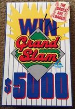 LOTTERY MONTANA BASEBALL TABLE CARD: BASES ARE LOADED; WIN A GRAND SLAM $5,000 !