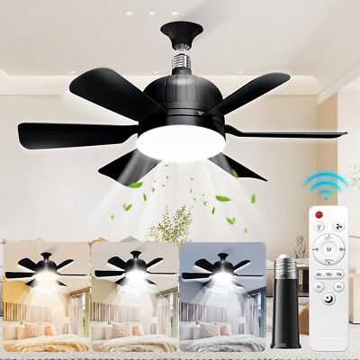 Ventilador de techo con luz y control remoto -Ventilador de techo de 18 pulgadas