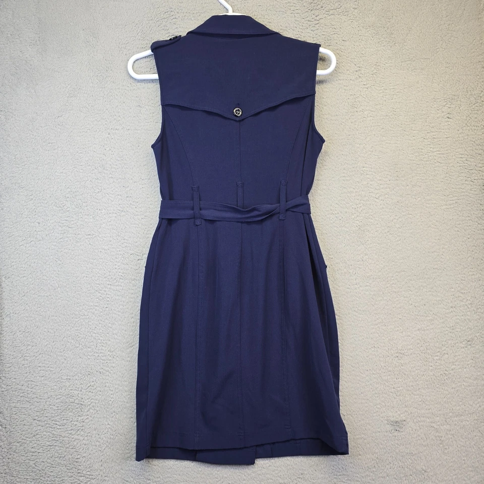 Vintage Spense Dress Womens M Sleeveless Button Preppy Academia Sailor Trench - Image 4 of 4