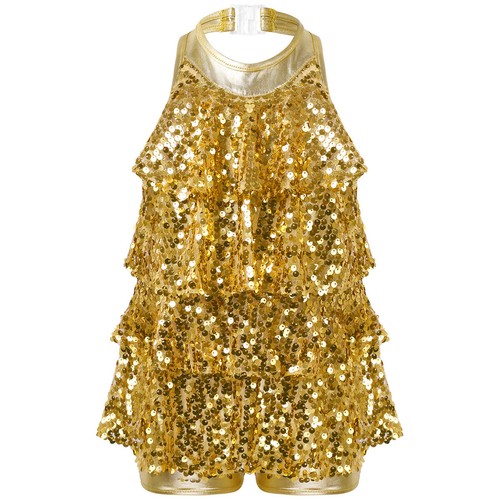 UK Kids Girls Glitter Sequin Dance Leotard Dresses Top with Skirt Set Dancewear - Picture 106 of 256