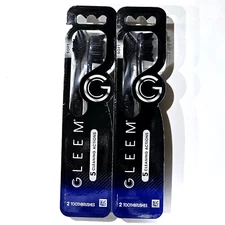 2 Pack 2 Gleem Toothbrushes 5 Cleaning Actions Soft Double The Brush Black