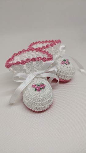 Baby Booties Baby Girl Booties Crochet Baby Booties - Picture 2 of 10