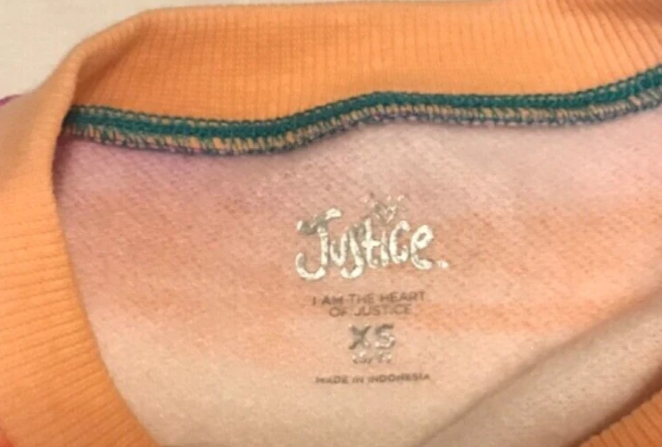 JUSTICIA NUEVA TALLA XS 4/5 TIE DYE POLAR SUDADERA BRILLO CARA SONRIENTE NUEVA CON ETIQUETAS Foto 4 de 4