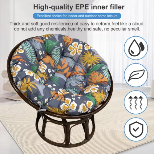 Papasan Chair Cushion Waterproof Oxford Cloth Circle Stuffed Egg Chair Cushions - Picture 26 of 111