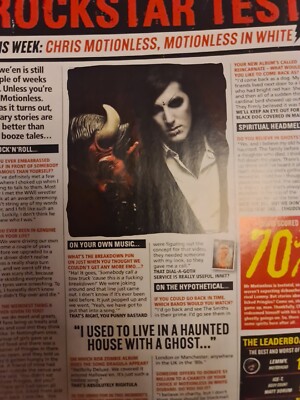 CHRIS MOTIONLESS IN WHITE  / LOWER THAN ATLANTIS A4 POSTER KERRANG CLIPPING 
