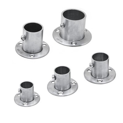 16/19/22/25/32mm Stainless Steel Wardrobe Support Closet Rod Flange Bracket