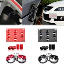 Set Tow Hook License Plate + Air Valve Cap + Release Fastener For Mazda Speed 6