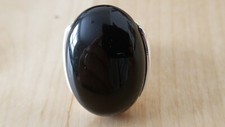 Sterling Silver 925 SEMI-PRECIOUS STONE RING 6, 10.5 grams- BLACK ONYX