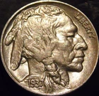 1937-P Buffalo Nickel Choice BU Original Full Horn