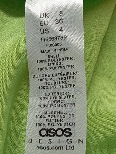 ASOS Vestido tipo overol Mujeres Talla EU 36 verde look casual - Imagen 4 de 5