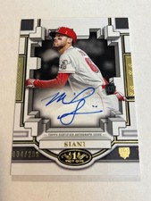 2023 Topps Tier One Michael Mike Siani 34/299 On Card Rookie Auto Reds SP . rookie card picture