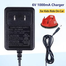 6V Battery Charger for Kids Ride On Cars Toys, 6V Jeep SUV Bumper Power Adapter