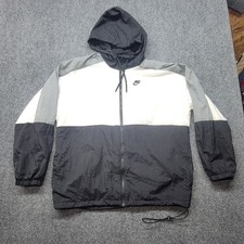 Nike Mens Windrunner Hooded Windbreaker Jacket Black White Grey CJ4560-010 Large