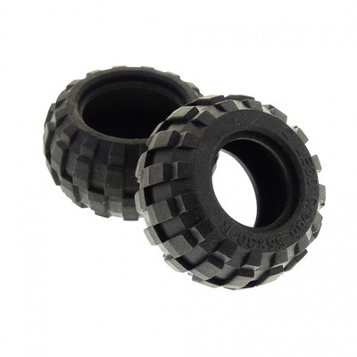 2x Lego Technic Rad 56x30R schwarz Ballon Reifen Set 8446 8289 4119020 32180