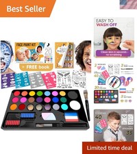 Complete 107-Piece Non-Toxic Face Paint Set for Kids - Perfect for All Occasions