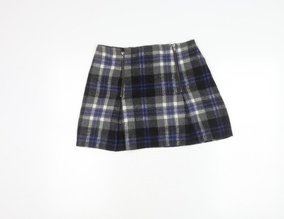 MINKPINK Damen A-Linien Rock bunt kariert Wollmischung S