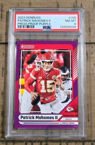 2024 Patrick Mahomes Donruss Purple Press Proof PSA 8 Pop 1