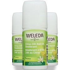Weleda Citrus 24H Roll On Deodorant 1.69 Oz 3 Pack