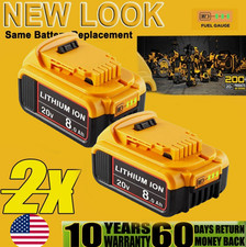 2X For Dewalt 20V 8.0Ah Slide BATTERY XR DCB200 DCB201-XJ DCB203 DCB183 Li-ion