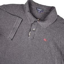 Burberry Polo Shirt Mens XL Charcoal Grey Nova Check Placket Logo
