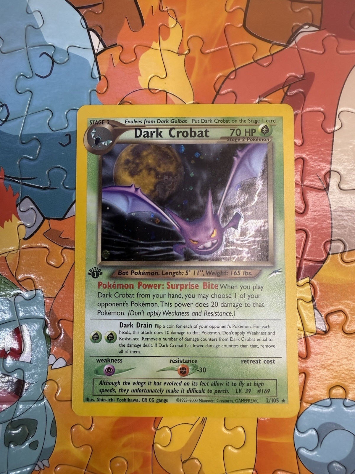 Pokemon Card - DARK CROBAT #2/105 - HOLO (NEO DESTINY / 1ST EDITION) YEAR 2002 
