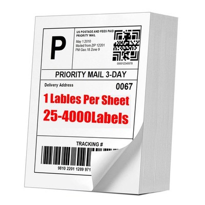 8.5'' x 11'' Full Sheet Shipping Label Sticker Labels for Laser & Ink Jet Printers