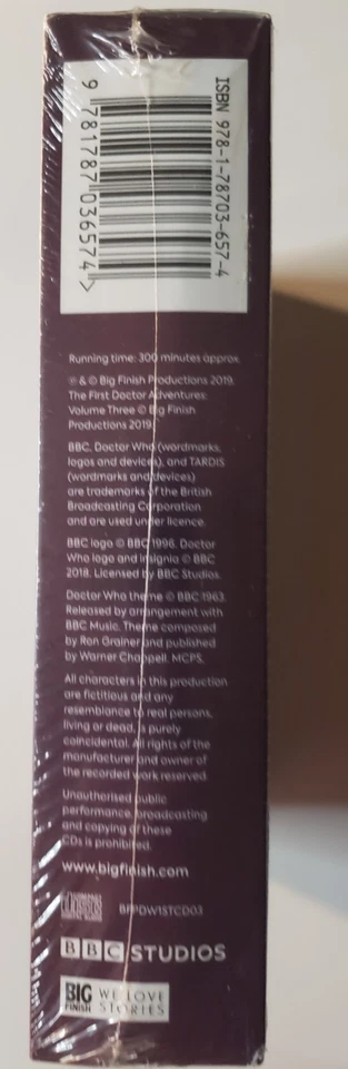 Doctor Who: The First Doctor Adventures Vol 3 5 Disc Set Big Finish NEW - Image 3 of 4