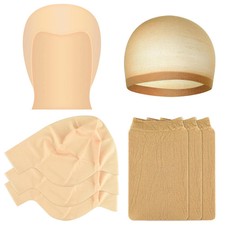 2Pcs Latex Bald Cap 2Pcs Nylon Wig Caps for Adults Halloween Cosplay Costume