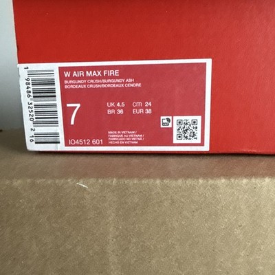 Women's Nike Air Max Fire Shoe-Burgundy Crush/Burgundy Ash brand new in box SZ 7