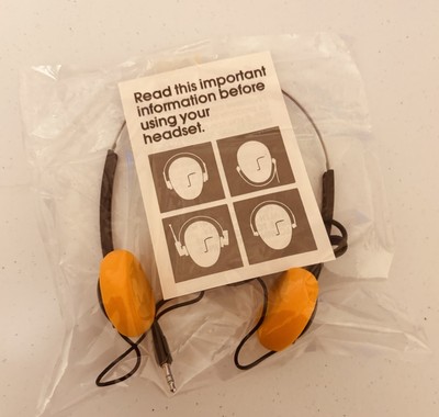 SONY MDR-010 Walkman Lightweight Headphones w/ Orange Pads - Guardians Of Galaxy