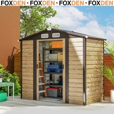 Large Metal Garden Shed 7 x 4ft Steel Frame with Foundation Kit and Double Doors