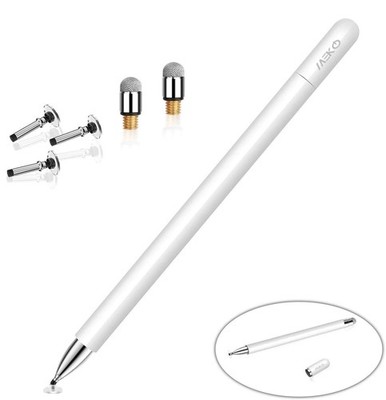 MEKO Eingabestifte für Touchscreens, Tablet Stift mit Magnetkappe, weiß 