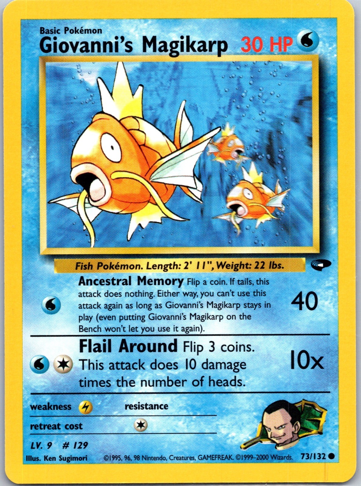 Giovanni's Magikarp Common Gym Challenge 073/132 LP