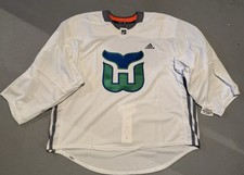Carolina Hurricanes Whalers PG Throwback Adidas MIC Goalie Authentic Jersey 60G